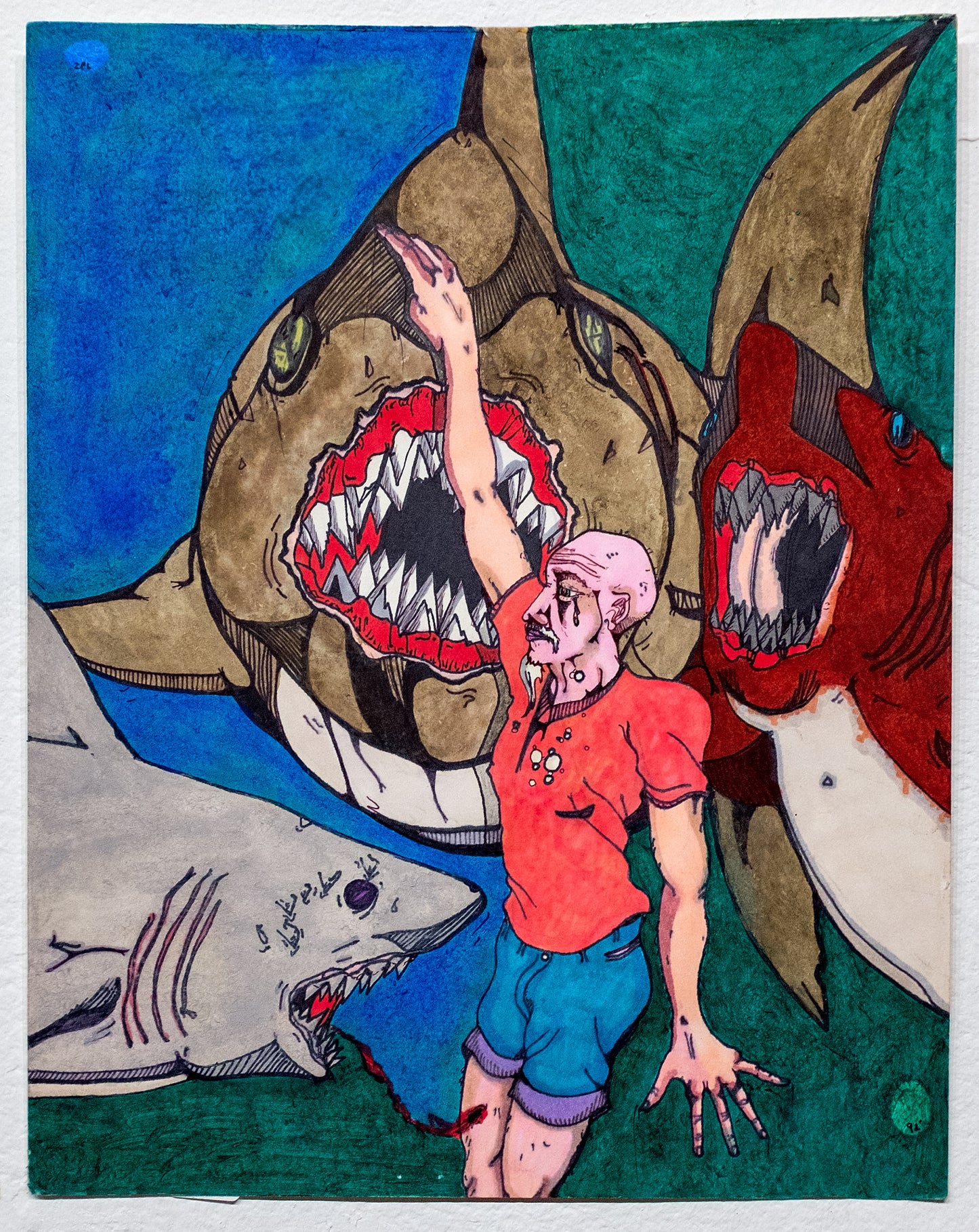 The Old Man Swimming with the Sharks by Zack Luchetti